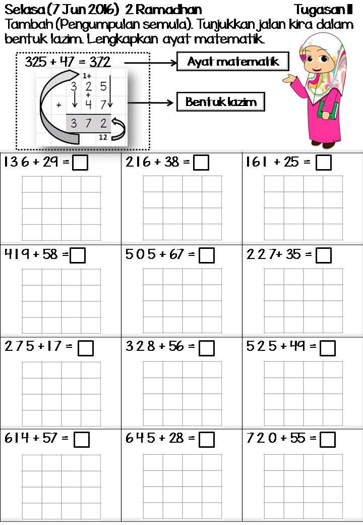 Kerja Rumah Matematik Tahun 2 Cuti Pertengahan Tahun