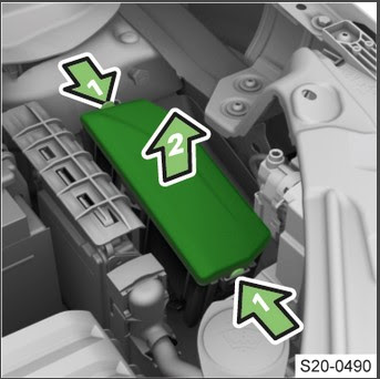 Accessing the fuses in the Engine Compartment