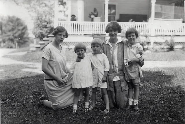 Aunt Madge, Kay, Jim, Mary Putnam, possibly, Houlton, ME, abt 1926