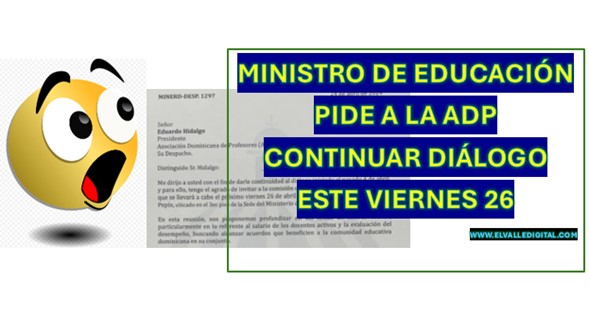 MINISTRO DE EDUCACIÓN PIDE A LA ADP CONTINUAR DIÁLOGO ESTE VIERNES 26