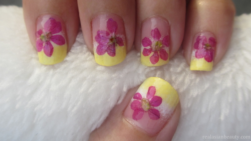 Real Asian Beauty Real Flowers Nail Art