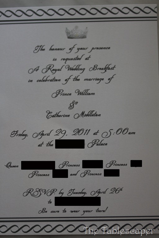 royal wedding party invites. the Royal Wedding.