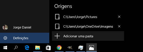 definições das fotografias do windows 10