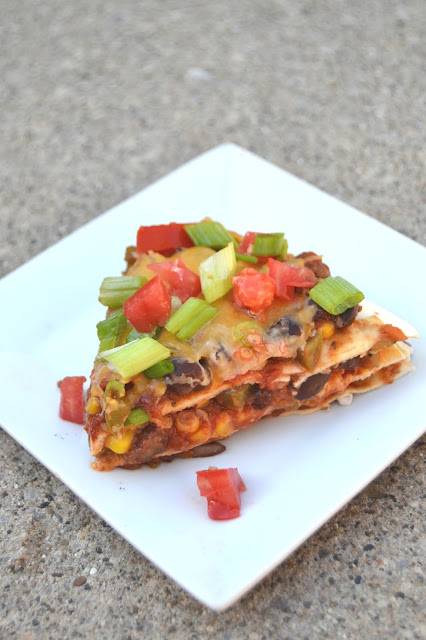 Vegetable Black Bean Tortilla Stack