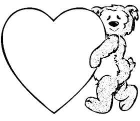 Teddy Valentines day coloring page