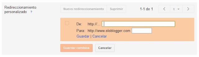 Redirección Blogger