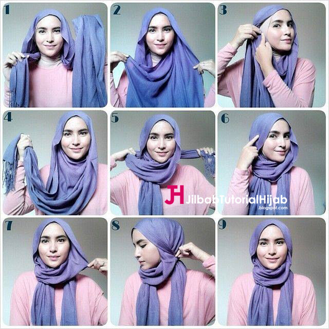 Kumpulan Gambar Tutorial Cara Memakai Hijab Style Mudah