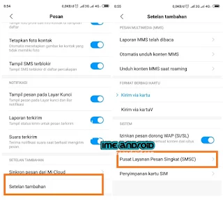 Mengatur pusat layanan sms