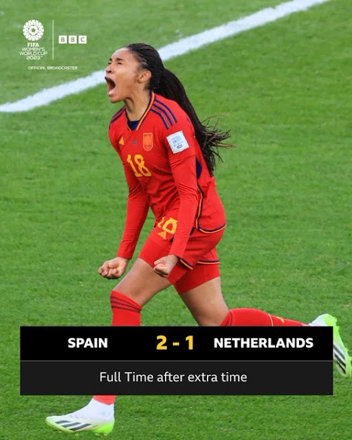 SALMA PARALLUELO MAKES IT 2-1 FOR SPAIN IN EXTRA TIME!