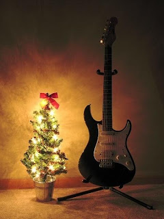 Christmas Guitar Decoration Wallpaper