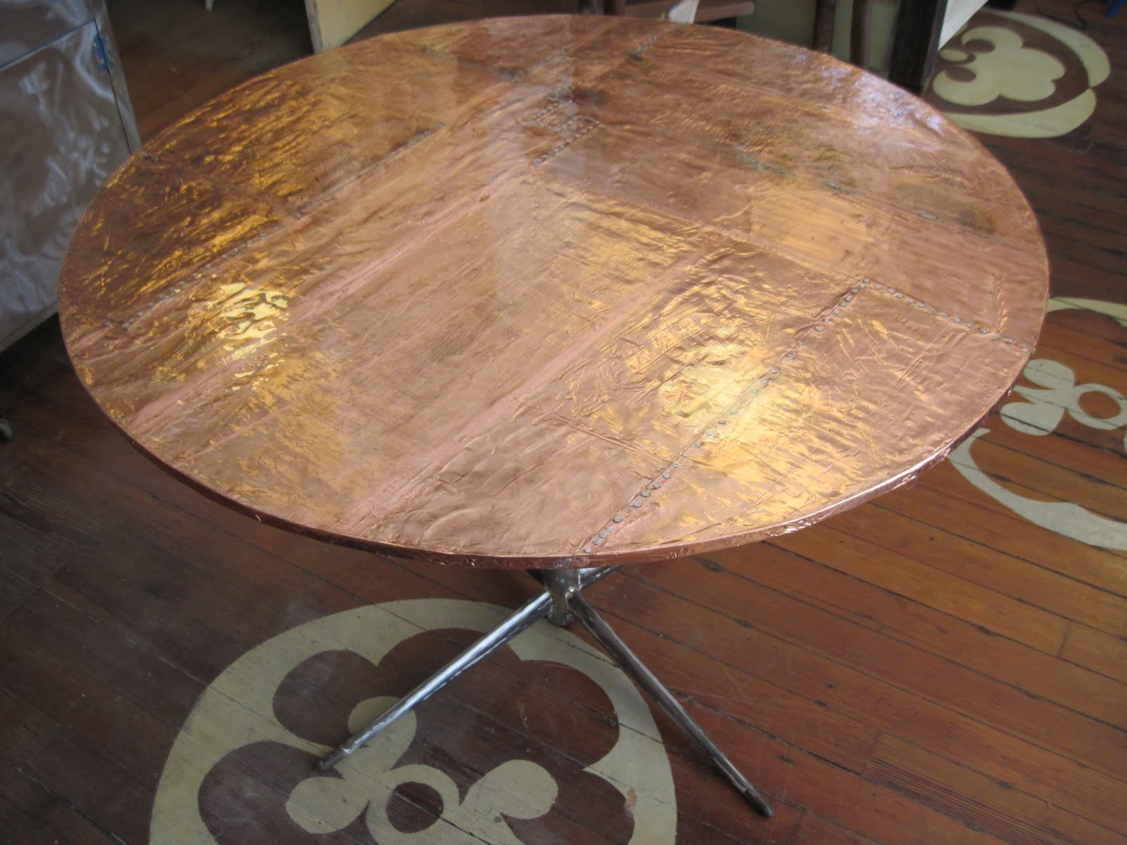 sticks and bricks: copper top table