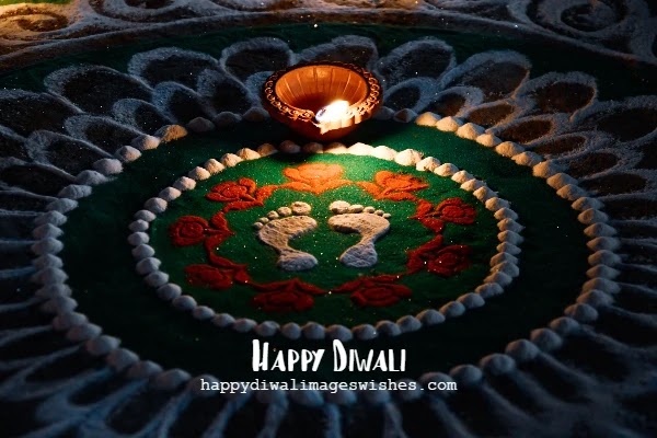 happy diwali with rangoli