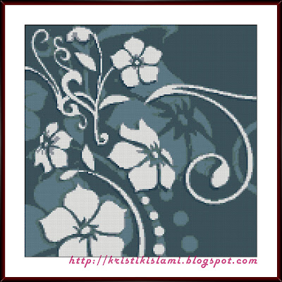 Stitched design of Floral #3 (Blue Haze)