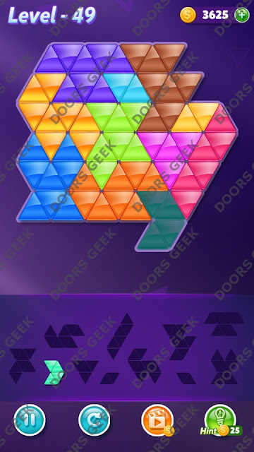 Block! Triangle Puzzle 11 Mania Level 49 Solution, Cheats, Walkthrough for Android, iPhone, iPad and iPod
