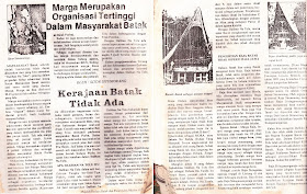 Sitor Situmorang: "Marga Merupakan Organisasi Tertinggi Dalam Masyarakat Batak" dan "Kerajaan Batak Tidak Ada" dimuat dalam: Majalah Budaya Batak dan Pariwista, Medan 1986