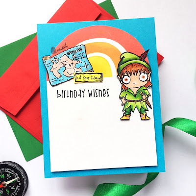 Card for boys, Peter Pan birthday theme card, Cute card for kids, time out card, Story book card