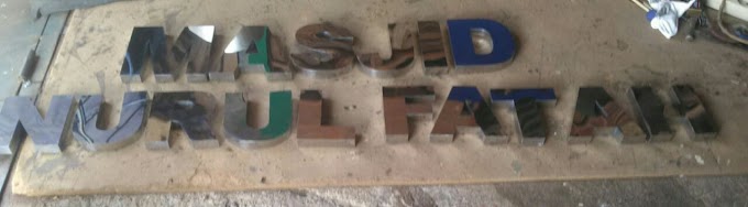Letter Timbul Bahan Stainless Masjid Nurul Fatah Ciamis