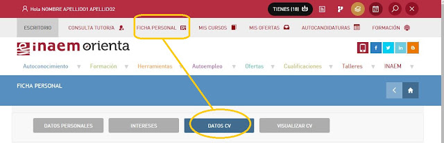 Completa tu CV-ficha personal