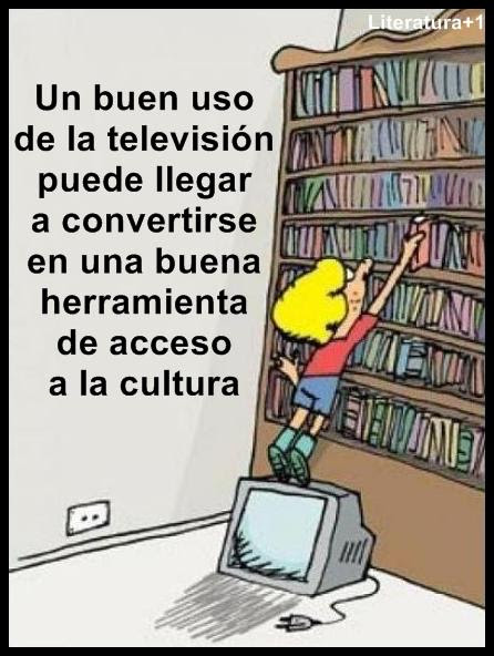 Meme de humor sobre libros y televisión