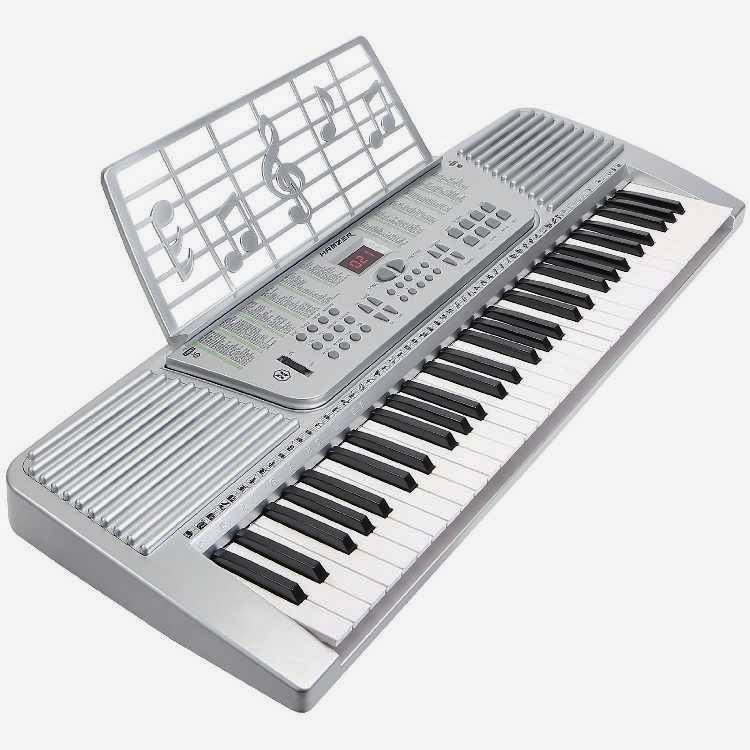 Hamzer 61 Key Electronic Music Piano Keyboard - Silver