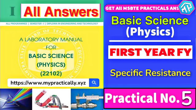 Specific Resistance Practical Answers First Year Msbte Manual Answers