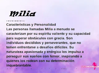 ▷ Significado del nombre Milia