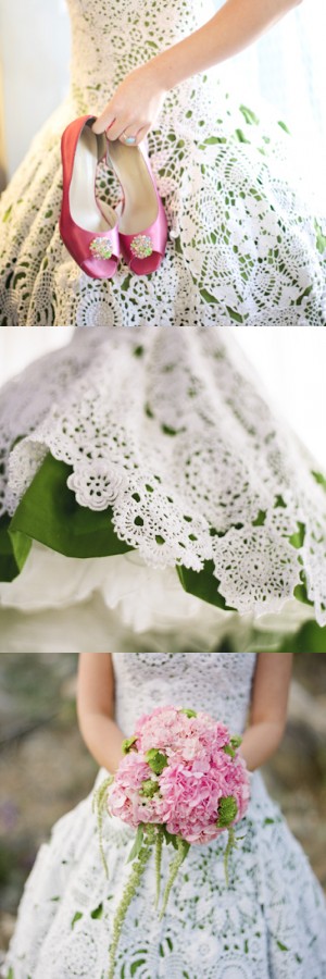 Handmade Vintage crochet Wedding dress