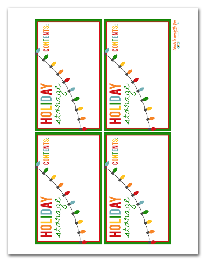 Free Printable Holiday Storage Labels