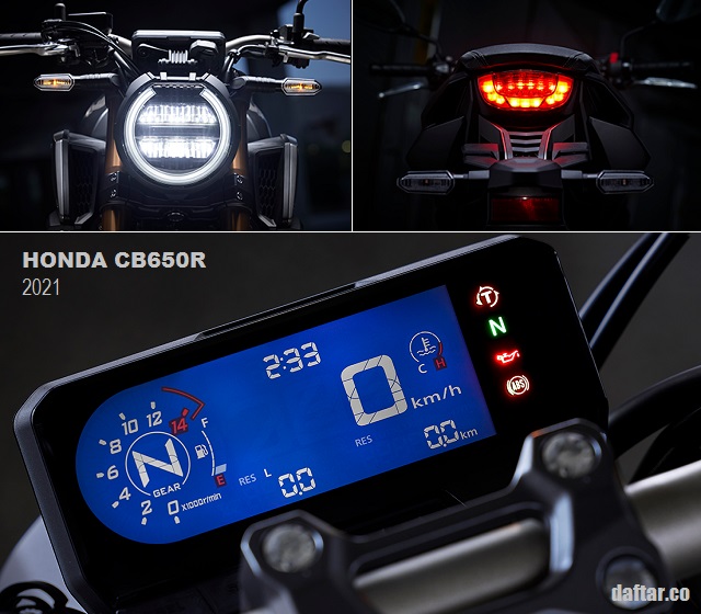 Honda CB650R LED Round Headlamp, Tail Lights, Digital Speedometer