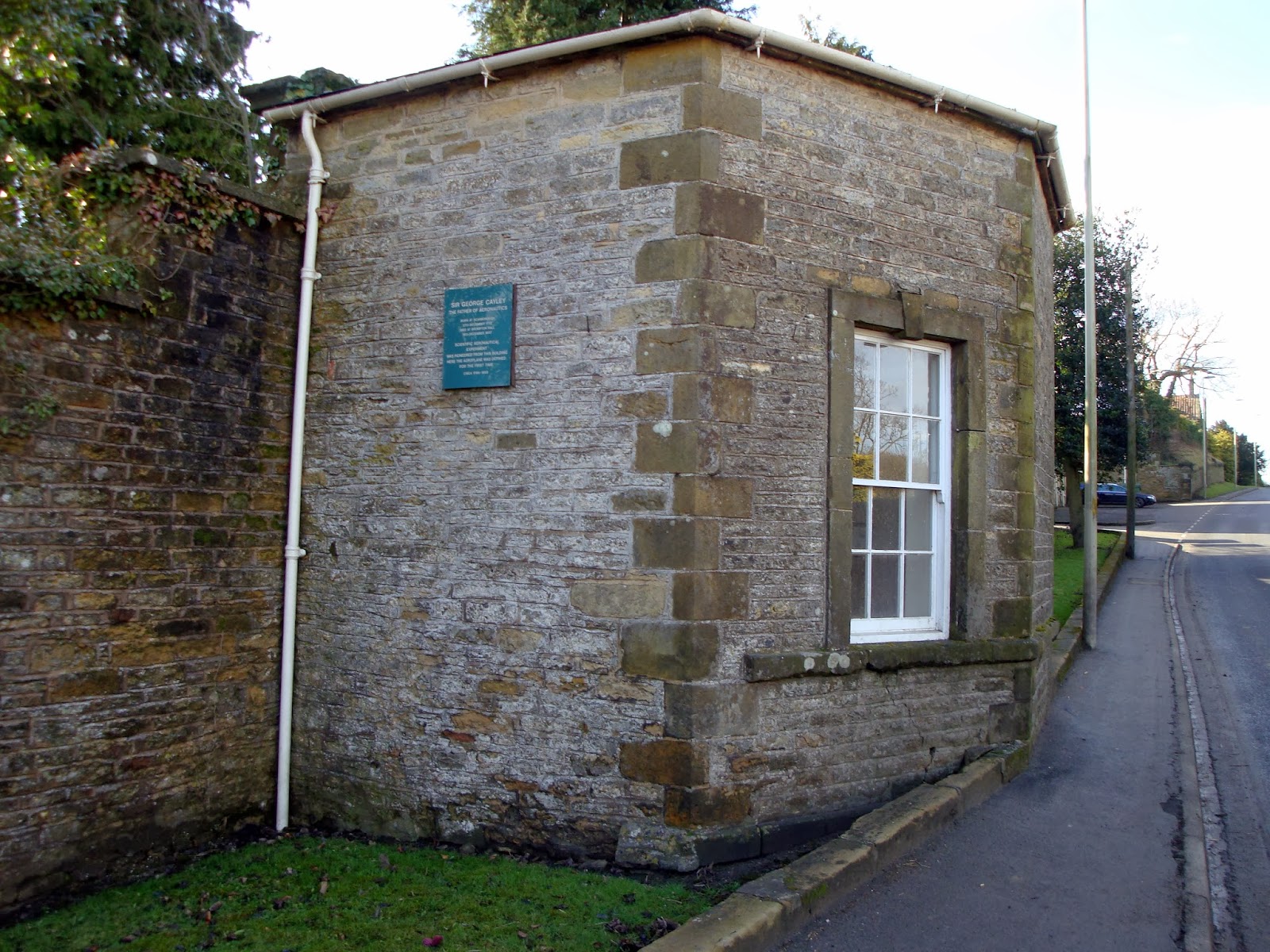 Plaque On The Wall Of Hisworkshop At Brompton Hall Recalls This