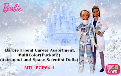 BarbieFriendCareerAssortment,MultiColor(Packof2) (AstronautandSpaceScientistDolls) MTL-FCP64-1