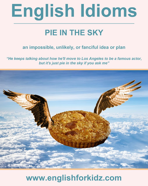 English idiom picture - pie in the sky