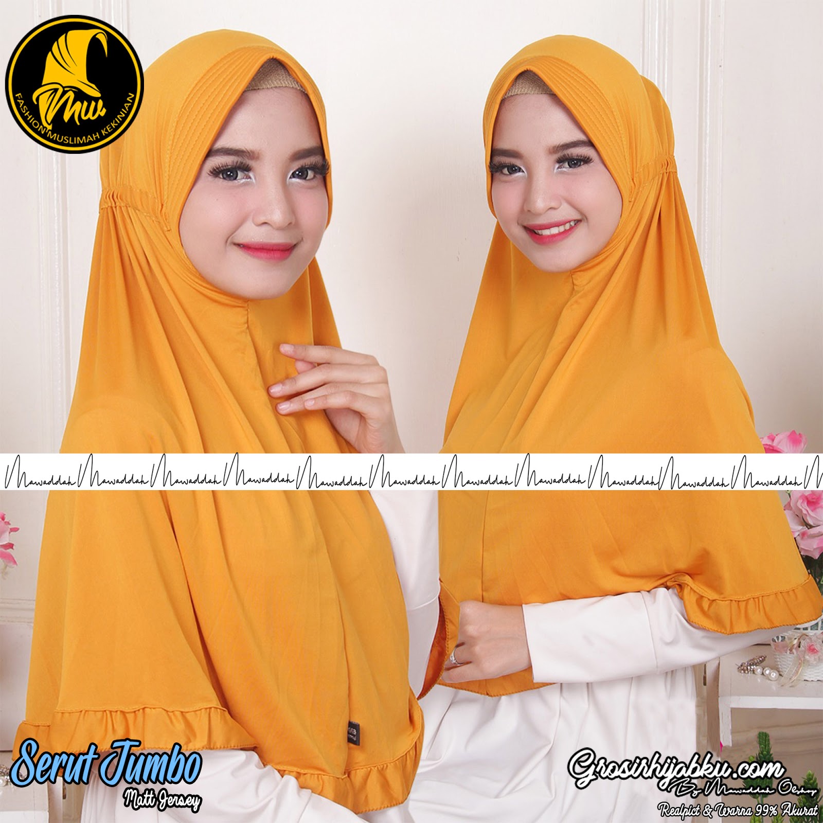 Jilbab Serut Polos Bahan Jersey