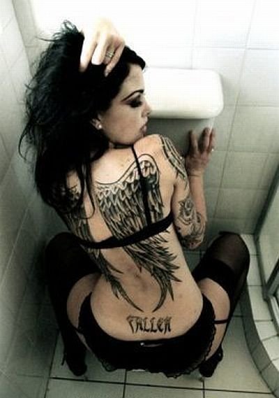 Goth Chick Tattoo. Posted by blackphrynx at 12:40 AM 1 comments