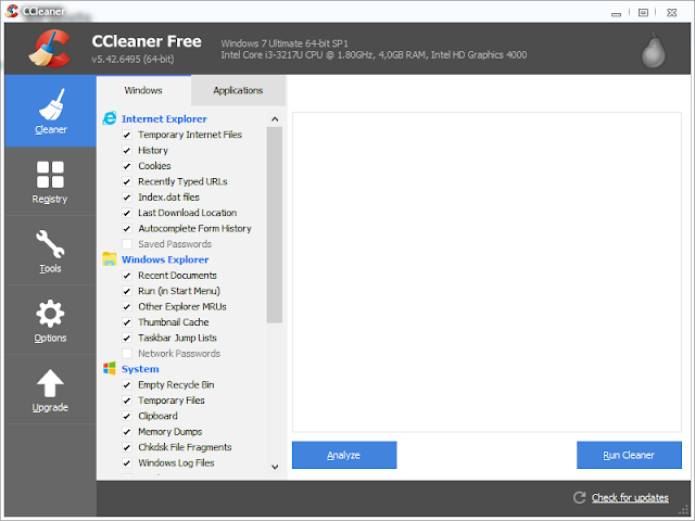 Tampilan CCleaner