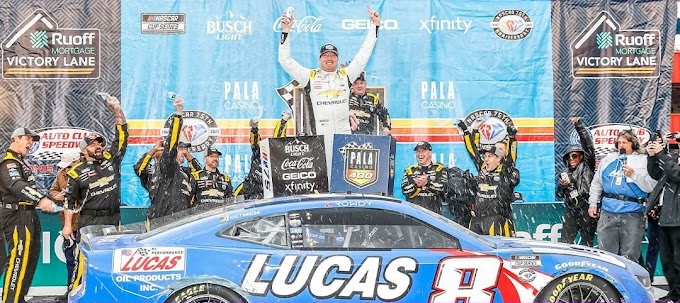 Kyle Busch vence na despedida de Fontana e é o novo recordista em vitórias por temporada consecutiva