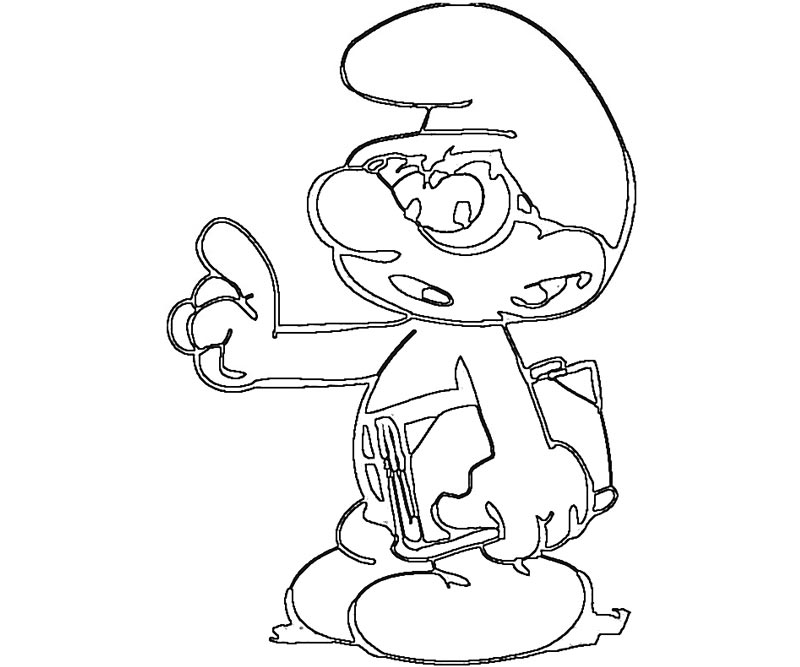 #10 Brainy Smurf Coloring Page