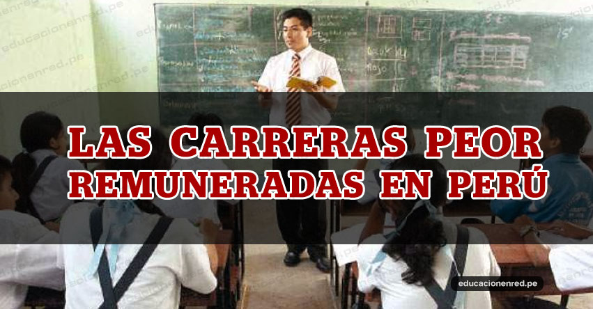 Ranking 10 carreras peor remuneradas en el Perú. 6 son de educación