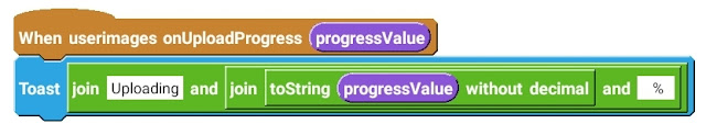 user onUpload progress logic