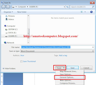 Cara membuat password di word, cara membuat password di Document word, cara membuat password, tips word, word 2007, microsoft word, tips komputer 1