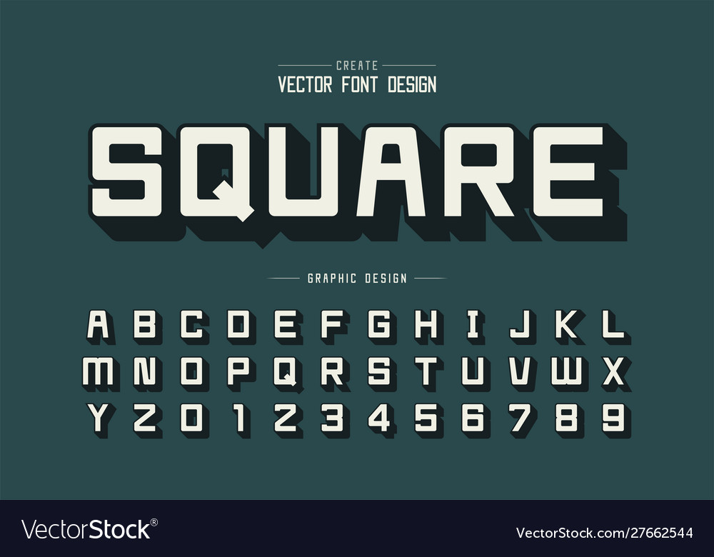 Alphabet Square Typeface Letter