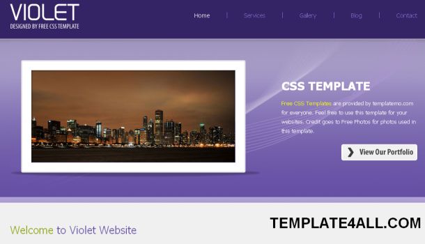 Violet Portfolio CSS Web Template