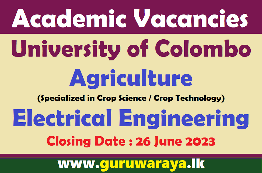 Academic Vacancies - University of Colombo
