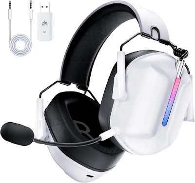 OMIRE 2.4GHZ Wireless Gaming Headset,لعبة سماعات,Bluetooth 5.3 Gaming Headphone Wireless with Noise Canceling Microphone,for PS5, PS4, PC, Nintendo Switch,ONLY 3.5mm Wired Mode for Xbox Series