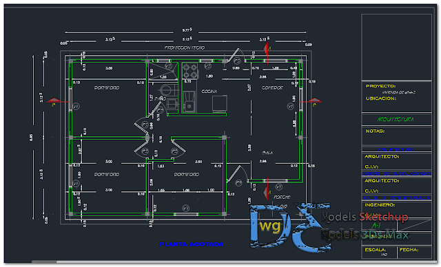 Living place apartment in AutoCAD   
