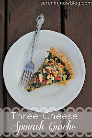 Three-Cheese Spinach Quiche Recipe, from Serenity Now