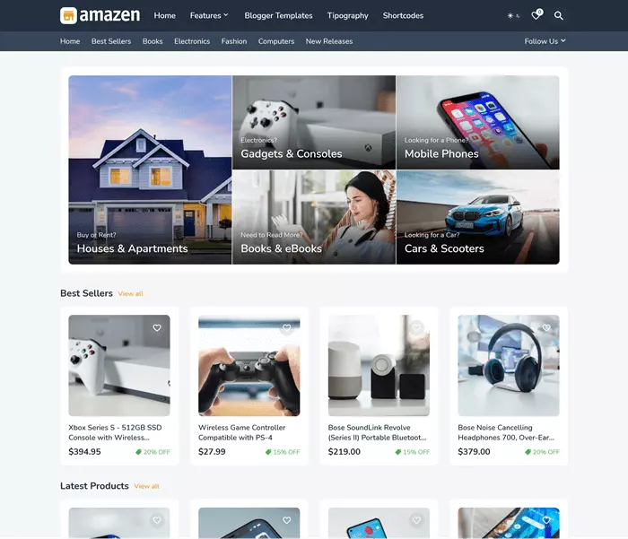 Amazon - Responsive Affiliate & Classified Ads Blogger Template