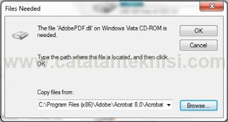 AdobePdf.dll on windows vista cd rom is needed