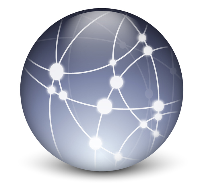 Download Free Vector がらくた素材庫: マック OS X のネットワーク アイコン Abstract blue vector icon - osx network