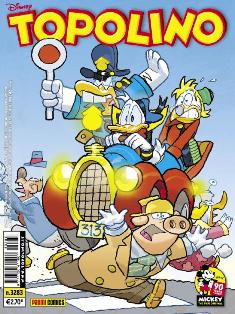 Topolino 3283 - 24 Ottobre 2018 | ISSN 1120-611X | CBR 215 dpi | Settimanale | Fumetti Classici | Universo Disney
Numero volumi : IN CORSO
Topolino apparve in Italia il 30 marzo 1930, quando sul n.13 del settimanale torinese Illustrazione del Popolo, diretto da Lorenzo Gigli, fu pubblicata la prima striscia disegnata da Ub Iwerks e intitolata Le avventure di Topolino nella giungla. Due anni dopo si ha il primo libro illustrato italiano con le sue immagini: Sua Altezza Reale il Principe Codarello e, poco più tardi, il 31 dicembre 1932, esce il primo numero di Topolino in formato giornale, edito da Nerbini.
Sulla falsariga del celebre Corriere dei Piccoli, anche Topolino si presentava ai lettori con periodicità settimanale e si apriva con una breve storia in cui le didascalie sono scritte in rima e realizzata da Giove Toppi, che divenne quindi il primo autore Disney italiano. Sul settimanale della Nerbini, comunque, trovano spazio soprattutto le strisce e le tavole realizzate da Floyd Gottfredson. In queste storie vengono anche introdotte delle didascalie in rima, scritte dal primo direttore della rivista, Paolo Lorenzini (detto Collodi Nipote in quanto nipote di Carlo Collodi), e viene anche assegnato il nome definitivo alla spalla di Topolino, ovvero quel Pippo un po' lunatico e un po' svampito che sui libri della Salani veniva ancora chiamato Medoro.
Nerbini non si era assicurato correttamente i diritti di pubblicazione: quando aveva varato la sua rivista, infatti, si era rivolto al Consorzio Cinematografico E.I.A., il distributore dei cortometraggi di Topolino, quando in realtà i diritti per le riviste erano stati dati in mano al giornalista Guglielmo Emanuel dallo stesso Disney. Per cui, per un paio di numeri, la testata passò da Topolino a Topo Lino, per poi riprendere la nota testata con il n.7. Il Topolino Giornale era formato da otto pagine e non conteneva solo storie a fumetti Disney ma anche storie non-Disney che anzi erano di solito la maggioranza delle storie presenti in un numero.
Il numero 137 del Topolino Giornale, dell'11 agosto 1935, segna il passaggio di consegne da Nerbini alla Mondadori. Il fascismo, tuttavia, causò dei problemi al giornale. Dal 1938, il Min.Cul.Pop. (Ministero della Cultura Popolare) impone alla stampa di non editare più i protagonisti del fumetto popolare americano. Il solo Topolino è risparmiato, e così il suo logo e il suo personaggio possono continuare ad esistere nelle edicole italiane, ma in piena seconda guerra mondiale, a partire dal n.476 del 27 gennaio 1942, anche il settimanale è costretto a cedere alle restrizioni. Lo sostituisce Tuffolino, un ragazzetto dalle medesime caratteristiche fisiche, disegnato dal grande illustratore Pierlorenzo De Vita. Con la fine del fascismo, le avventure di Topolino poterono di nuovo essere pubblicate.
Alla fine degli anni quaranta, però, i giornali a fumetti che pubblicavano storie a puntate di non più di due tavole ad episodio erano irrimediabilmente in crisi, e così lo stesso Topolino, le cui vendite erano di gran lunga calate rispetto al periodo d'oro. Mondadori, però, non poteva rinunciare alla rivista da edicola per non perdere i ricchi diritti delle pubblicazioni da libreria, così decise un doloroso ma necessario cambio di formato e periodicità. Nel 1949 nasce così il periodico a fumetti Topolino formato libretto, all'inizio con cadenza mensile, quindi quindicinale e, infine, settimanale, fino a giungere a oggi al suo sessantesimo anniversario e con oltre 3000 numeri usciti, ricchi di storie tra le più famose, con autori da Carl Barks a Romano Scarpa, da Floyd Gottfredson a Giovan Battista Carpi e così via.